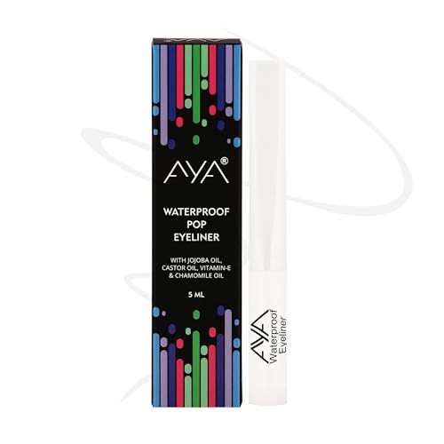 AYA Waterproof Eyeliner 5 ml, Sugar White, Eye-catching white Eyeliner, Easy Application, Matte Finish, Waterproof, Long Lasting, Smudge Proof eyeliner For Eye Makeup