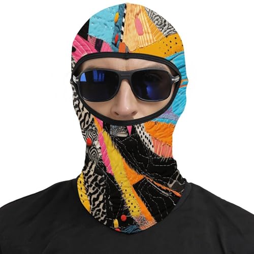 Pasamontañas colorido para hombres y mujeres con diseño acolchado, protector de cuello y máscara completa para moto y esquí miniatura 3