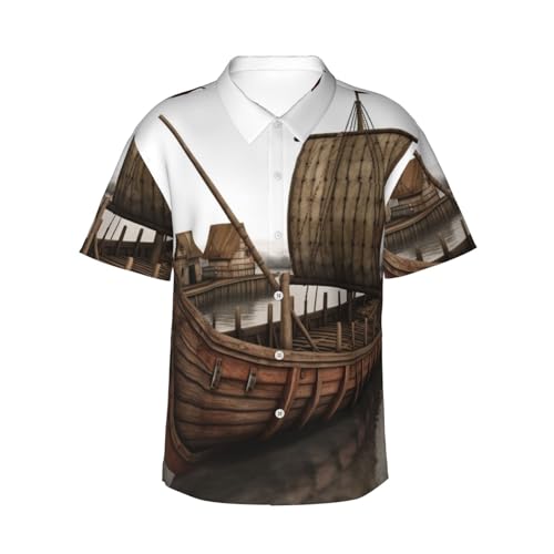 Chemise hawaïenne bateau homme boutonnée fluide imprimé vacances