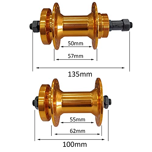 Donsp1986 Bicycle Axle Wheel Hub - 36H Front And Rear Bike Hub Set, Aluminum Alloy Quick Release Lever Skewers Axle, 1 Pair (Black) #TOP3