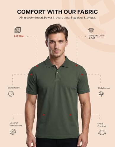 Image of Scott International Cotton Polo T Shirt | Collar Tshirts | Half Sleeves Plain T Shirt | T-Shirt |Tshirt for Men Stylish | Men's Tshirt