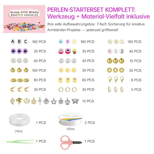Image of Dazhqp 144 Colours Glass Beads, 3 mm, Pack of 45000 Beads for Bracelets