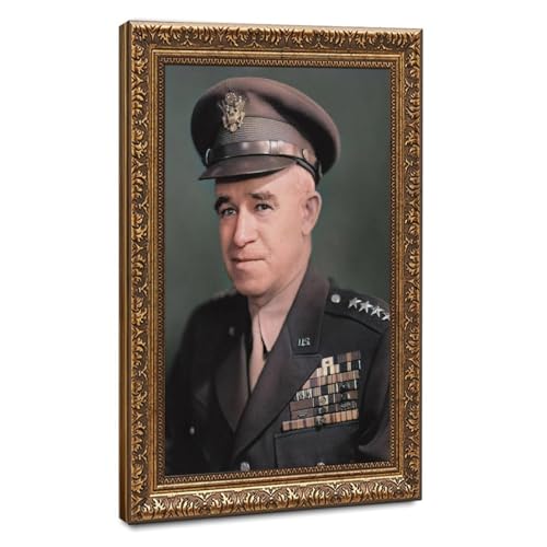 Général Omar Bradley impression sur toile pour décoration de bureau 61x91 cm