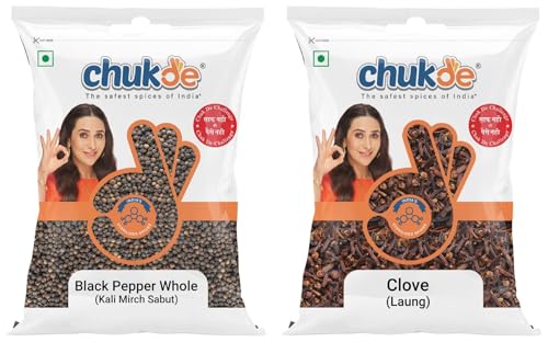 Image of Chukde - Black Pepper 100 Gm - Clove 50 Gm - Whole Spices - Combo Pack
