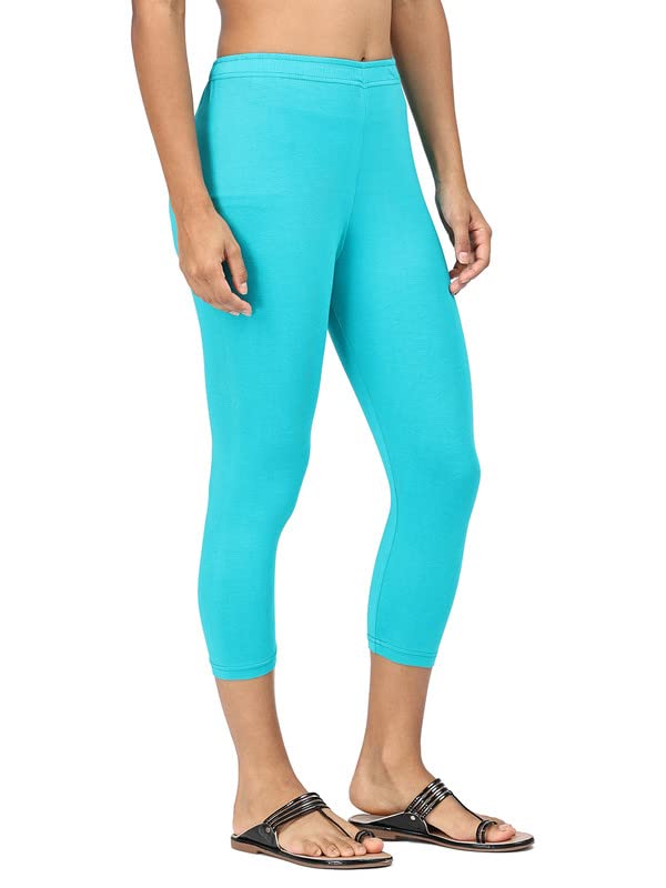 Image of Robinbosky Premium Stretchable Cotton Capri Legging for Women | Suitable for Formal wear & Casual wear | High-End Elastic Makes. The Leggings Squat Proof and Durable for Travel, Yoga, & Workout.
