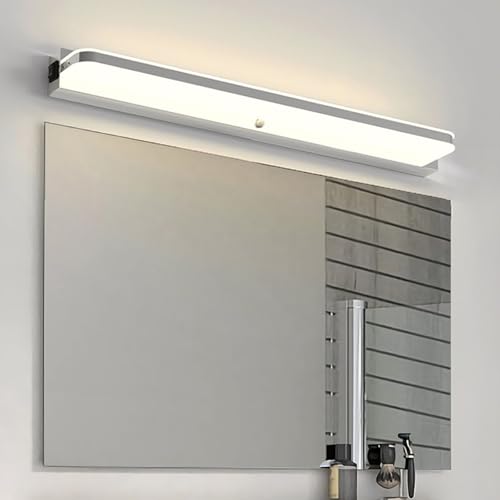Aplique de pared LED con sensor para espejo de baño en color plata neutra 52cm 7