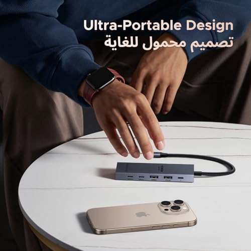 UGREEN USB C Hub 6 in 1with 4K HDMI, 10Gbps Type A & C Data, 100W PD