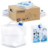 ITRAZ Collapsible Water Storage Container, 10×5.3 Gallon BPA Free Portable Camping Water Jug with Spigot and Vent, Long-term Water Storage Carrier for Outdoors Hiking Backpack & Emergency Survival Kit