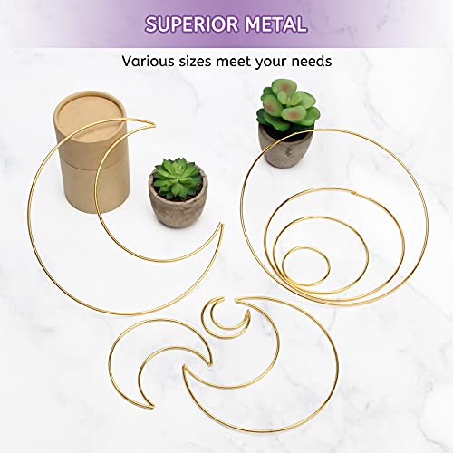 Hoedia 8Pcs Gold Macrame Dream Catcher Rings Metal Hoops Diy Floral Macrame Hoop For Wall Hanging Crafts 4 Size Wreath Ring For Wedding Wreath Decor #TOP4