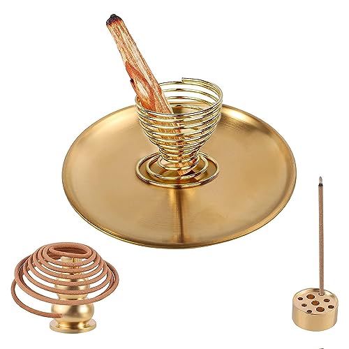3Piezas Quemador de Incienso Porta Incienso Quemador Palo Santo Quemador Incienso Adecuado para Estudios de Yoga de Meditación