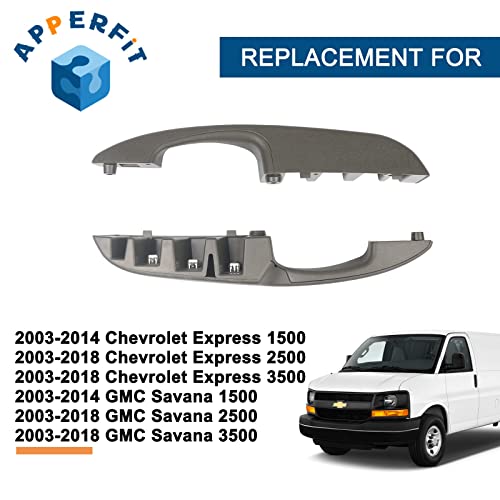 Apperfit Interior Door Pull Handle (Pair) Compatible With 2003-2018 Chevy Express Gmc Savana Van 1500 2500 3500 Left Driver Side & Right Passenger Side #TOP4
