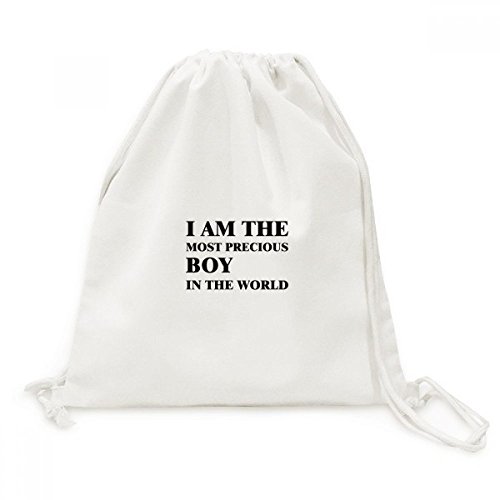 Toile Drawstring Backpack Je suis Précieux aux finitions soignées