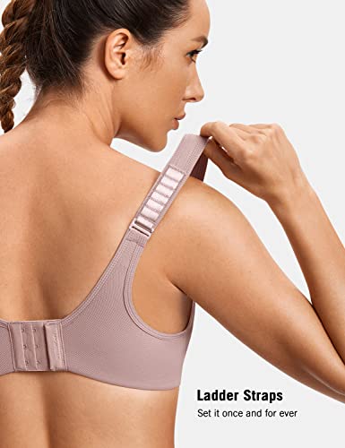 Image of SYROKAN Women's High Impact Underwire Sports Bra High Support Large Bust Padded Adjustable Straps Running Bra