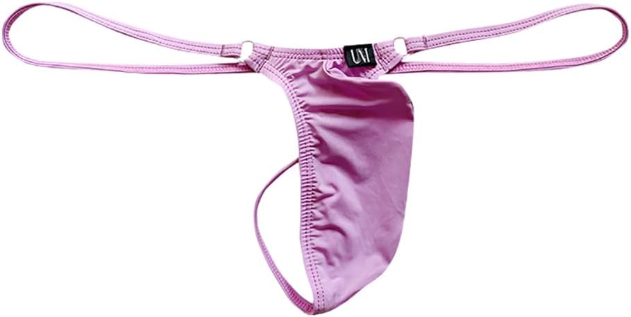 Gogobear Mens Spaghetti Strap Ice Silk Thongs Low Rise Solid Color G-string Bikini Briefs Underwear - Image 5
