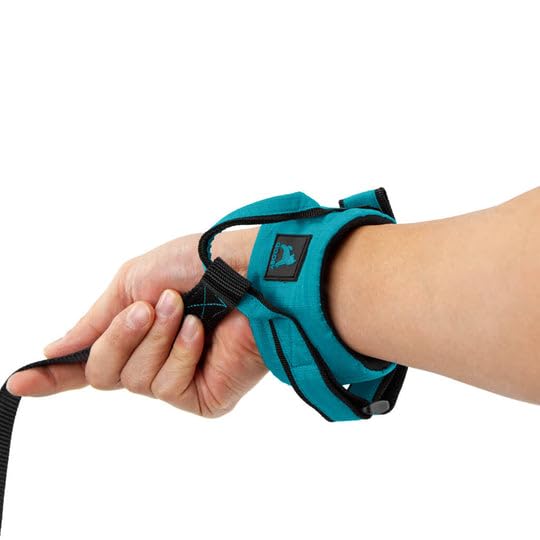 Image of Gooby Ripstop Z Wristband Surfer Leash, Turquoise, 6 FT | Hands-free wristband; Ripstop scratch-resistant; 6 ft; Adjustable hook-and-loop fastener; Match your harness