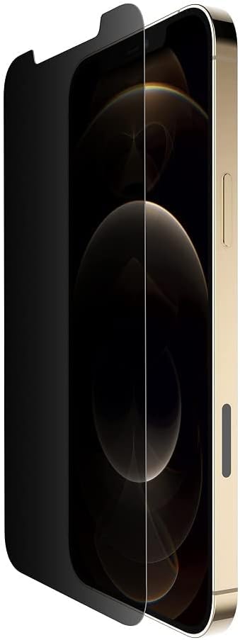 Belkin iPhone 12 Pro Max Screen Protector TemperedGlass Privacy Antimicrobial-Treated, Clear (OVA031zz)