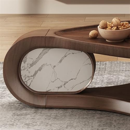 ZKALQECNF Beistelltische Blattförmiger, minimalistischer Couchtisch, modernes asymmetrisches Design aus Walnussholz for stilvolle Wohnzimmer Wohnzimmertisch – Bild 6