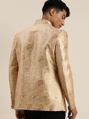 Image of VASTRAMAY Men's Banarasi Brocade Slim Fit Jodhpuri | Handcrafted Ethnic Outfit with Mandarin Collar