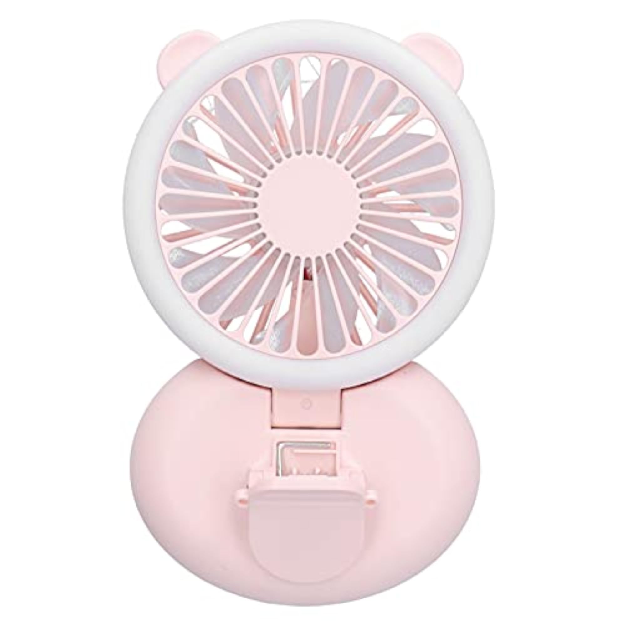 Mini Rechargeable Clip Fan with 3 Gears Wind Speed, Pink