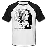 teesquare1st Men's François De La Rochefoucauld L`Amour Propre Black Short Sleeved T-Shirt Size Medium