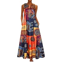 riou Vestido Elegante Mujer Largos Vestido Casual Cuello en V Boho Vestidos de Playa Sin Mangas Chic de Noche Falda de Playa Elegante Mini Vestido Regalo Originales
