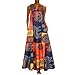 Produktbild Fenverk Maxikleid Damen Sommer Strandkleid Lange V-Ausschnitt Ärmellose Kleider Oversize Lange Freizeitkleid S-XXXXXL(Gelb,XXXL)