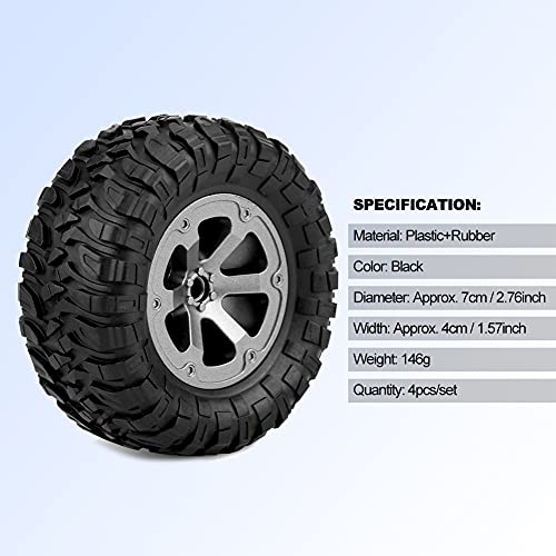 4Pcs Crawler Tires, 1:16 Rc Model Rubber Tyres Remote Control Car Wheels Rc Vehicle Scale Accessories 1.0 Tires 2.2 Rc Crawler Tires #TOP3