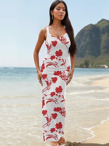 Image of Nimsruc Women Summer Long Dress Casual Slip Sexy Slim Sleeveless Bodycon Maxi Dresses for Women 2024