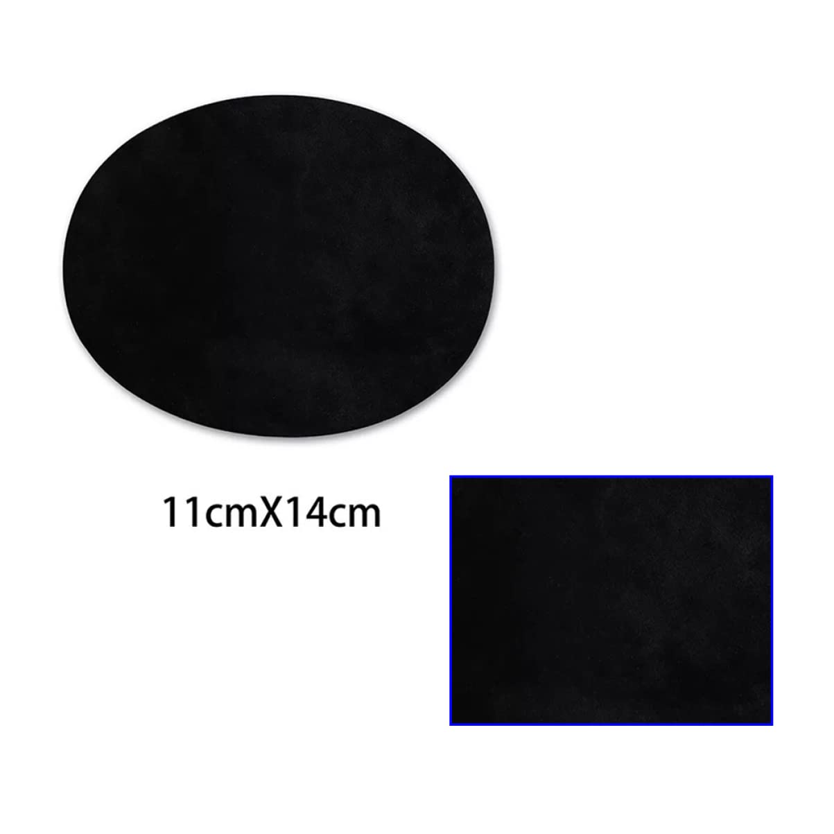 EXCEART 75piezas Parches De Tela De Suede Negro Ovalados Kit Para Ropa Reparación y Decoración De Prendas Aplicaciones De Tela Accesorios De Costura