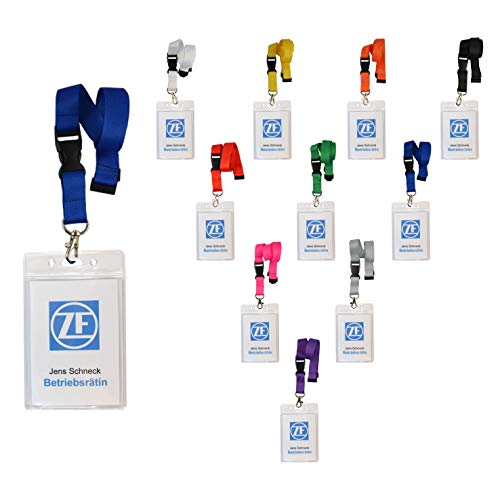 Corde porte-clés rouge avec porte-carte PVC souple lot de 100