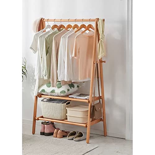 Porte-vêtements étagères de rangement en bois noyer pour chambre à coucher