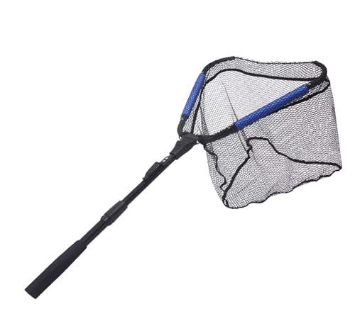 Floating Fishing Net with Folding Telescopic Pole Handle : Durable Nylon Mesh, Easy Catch & Release, Ideal for Various Fish Species and Kayak Fishing
