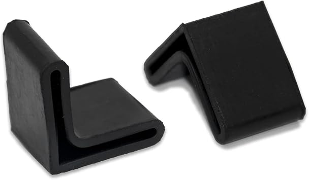 Flyshop L Shaped Bed Frame End Caps Angle Iron Leg Black Thick Rubber Foot Covers, 1" x 1", 25mm x 25 mm, 16 PCS
