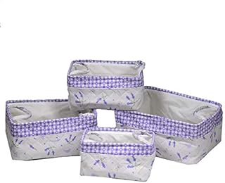 Vacchetti 2315570000 Lot de 4 paniers en Tissu, Lavande, Taille Moyenne