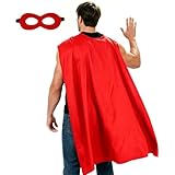 Maklulu Adult Superhero Capes and Masks - Halloween Vampire Capes Party Dress Up Superhero Costume(Red)