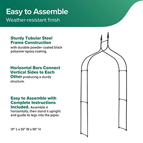 Gardman R351 Gothic Garden Arch, BLACK - Thumbnail 5