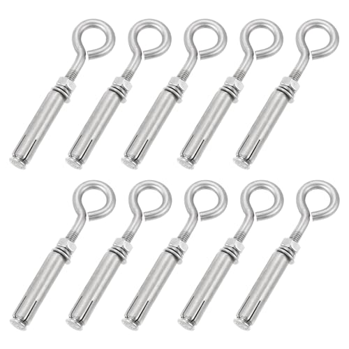 QUARKZMAN 10uds M6 304 Inoxidable Acero Expansión Cáncamo Cerrado Gancho Expansión Perno Tornillo Hormigón Cáncamo para Pared Techo Concreto Mampostería