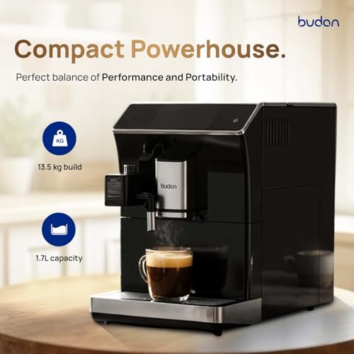 Image of Budan X7 Fully Automatic Espresso Touchscreen Coffee Machine | Bean-To-Cup Coffee at 19 Bar pressure | Espresso,Cappuccino,Milk Foam System | Best For Home & Office | 1-Year Warranty