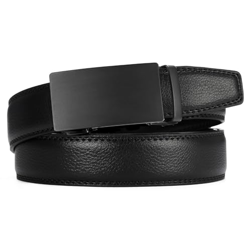 Men's Ratchet Leather Belt Leather 1 3/8" for Casual Golf Dress Pants Shirts, Adjustable Fit, Comfortable and Easy To Use2