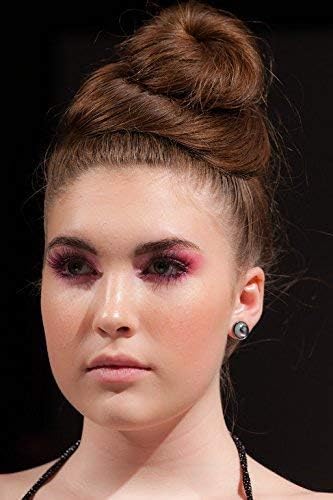 Hematite-tone Faux Stone Resin Stud Earrings 12mm Mystical Gray Pink - Image 6