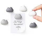 Novelty Fridge Magnets Cloud Magnets by Qualy Design Studio. Set of 6 Message Magnets. Cloud Magnets Gradual Colors from White to Dark Grey. Can be used in Office or at Home.