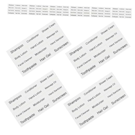 STOBAZA 10 Hojas De Etiquetas De Clasificación De Cosméticos Dispensador De Jabón Pegatinas De Lavandería Tóner Etiquetas De Maquillaje Etiquetas Autoadhesivas Papel Adhesivo