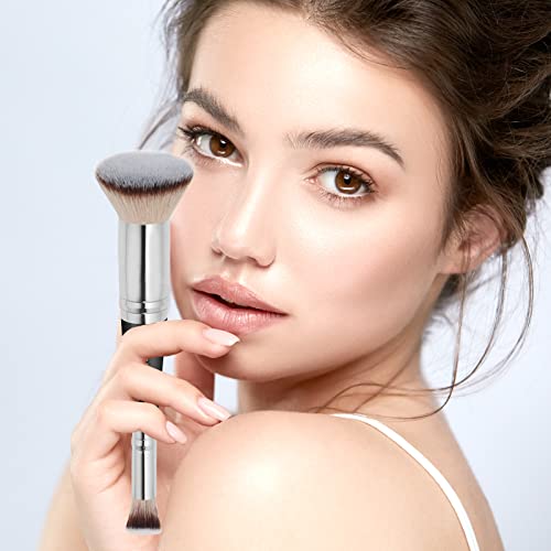 Daubigny Makeup Brushes Dual-Ended Pro Foundation Brush Concealer Brush Perfect For Any Look Premium Hair Flat Top Flawless Brush Ideal For Liquid, Cream, Powder,Blending, Buffing,Concealer #TOP1
