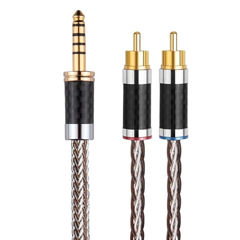 HiFi Stereo 4.4mm AUX to 2RCA Balance Audio Cable High-end O/*ne-to-Two Y Splitter for Amplifier Audio Home Theater Balance Cable((=0.5m)