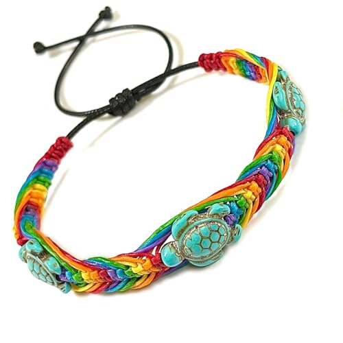 Pulsera trenzada macramé orgullo LGBT para hombre y mujer miniatura 1