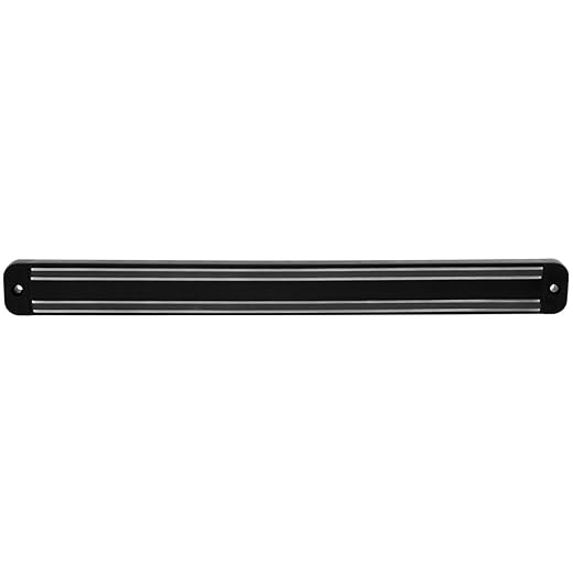 Nirosta Barra Magnética Cuchillos, Barra Imantada Para Cuchillos De Cocina Con Soporte, Polipropileno, Magnético, Color Negro/Plateado Black/Silver, 33X3,5Cm, 1 Ud.