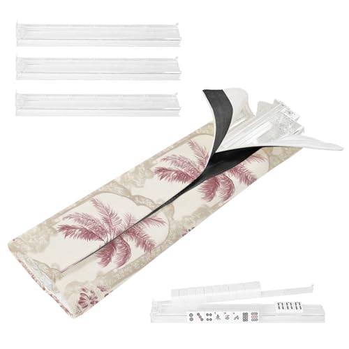 Mahjong Racks with Pushers Tropical Chinoiserie Soft Pink Palm Trees miniatura 1