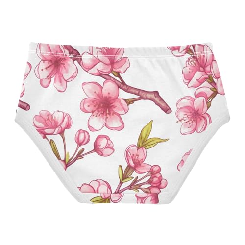Cherry Blossom Pink Flower White Toddler Girls Underwear 2t Cotton Panties Little Girl Stylish Kids Briefs Undies2