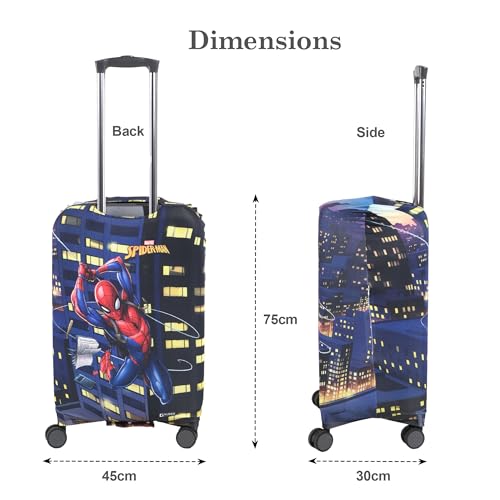 Image of Heart Home 26-30 Inch Polyester Large Size Suitcase Cover | Dustproof and Machine Washable Luggage /Trolley Bag Cover Protector | Spider Man Print - Multicolor
