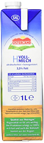 Osterland Haltbare Milch Vollmilch 3,5% 1l Packung, 12er Pack (12 x 1 l)